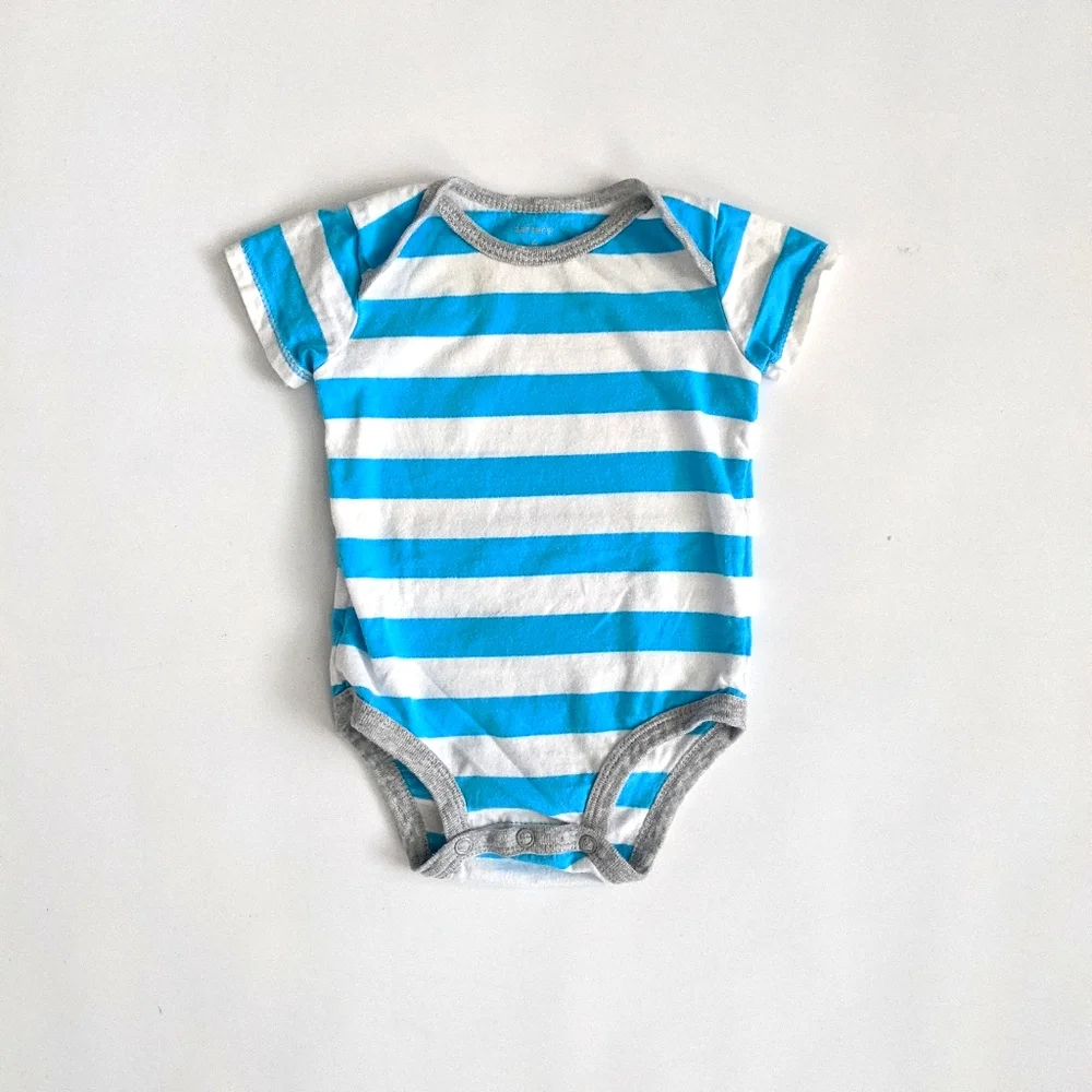 Carter's Blue & White Striped Onesie Bodysuit